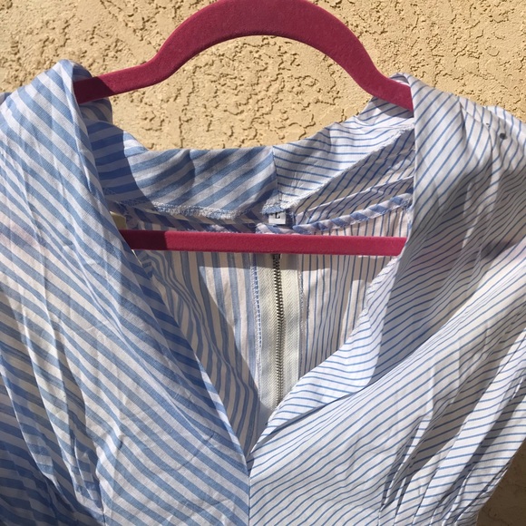 Blue and White Striped Dress - Picture 2 of 6